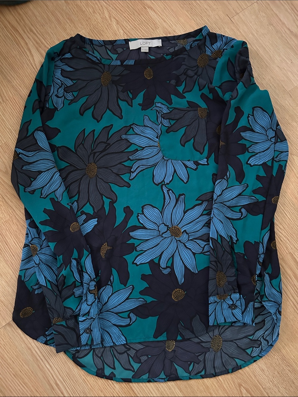 LOFT floral long sleeve blouse